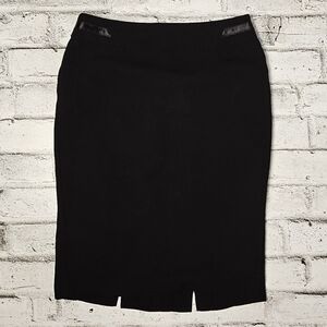 Jessica Black Midi Pencil Skirt Business Casual Classic Size 8